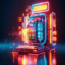 goldlive slots section with neon reels and mobile entertainment layout